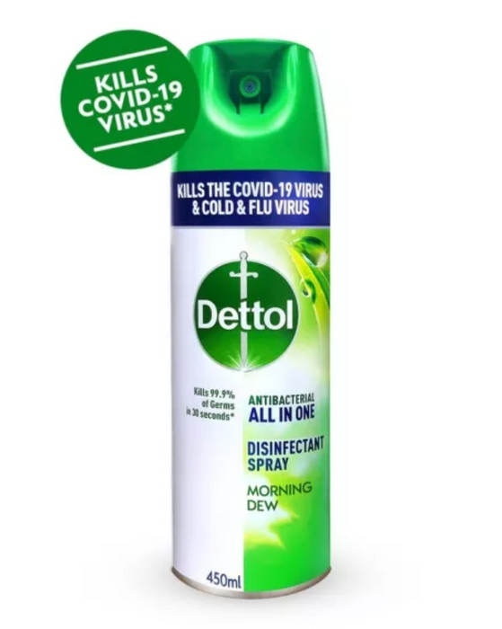 Dettol Disinfectant Spray Morning Dew 450ml (Kills 99.9% of Virus)