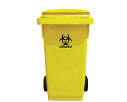 Biohazard Waste Disposal Bin 240 Litre Comes with Wheels & Logo