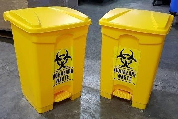 Waste Disposal Bin (Yellow) with Push Pedal 90L